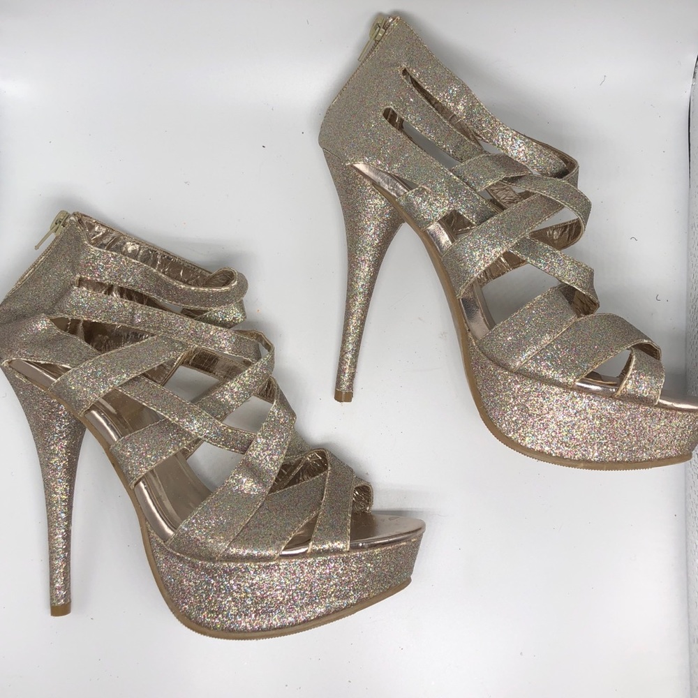 New Glitter platform heels